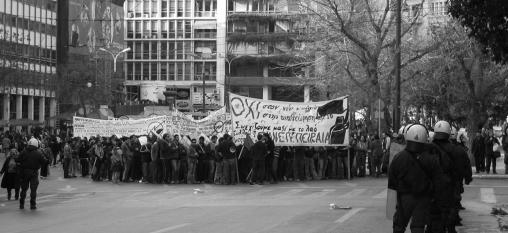 Græske studerende i protest i Athen