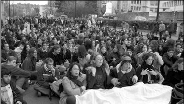 Franske studerende demonstrerer, 2003